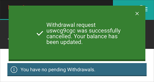 What is a pending withdrawal