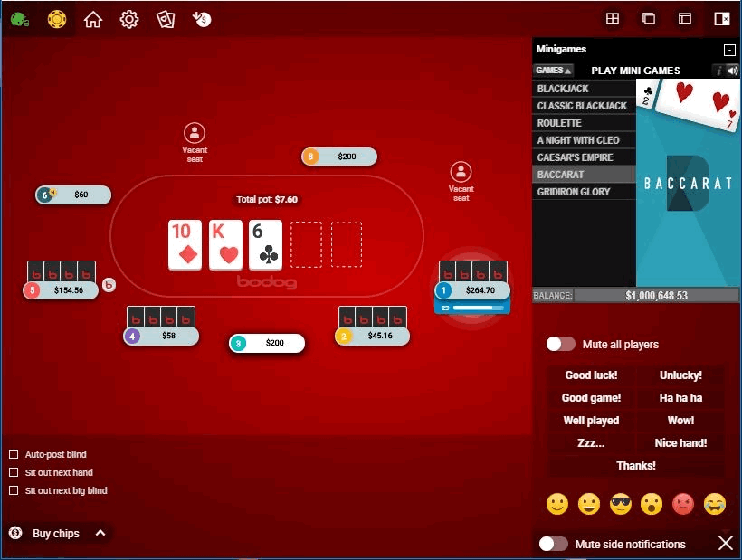 bodog poker chat