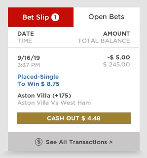 Cash Out Feature